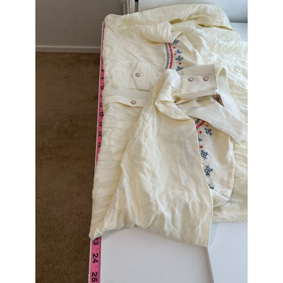 Wrangler Womans Button Up Size L Western Boho Embroidered Cowboy Rodeo Country - Picture 6 of 13